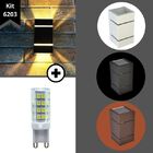 Kit Arandela 2 Focos E Frisos Marrom (il1803) + Lâmpada G9