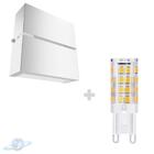 Kit Arandela Branca 1 Friso 2 Fachos + Lâmpada G9 Bq 3000k