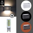 Kit Arandela Branca 3 Frisos 2 Fachos + Lâmpada G9 Bq 3000k