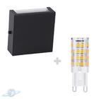 Kit Arandela Preta Slim 2 Fachos Luz + Lâmpada G9 Bq 3000k