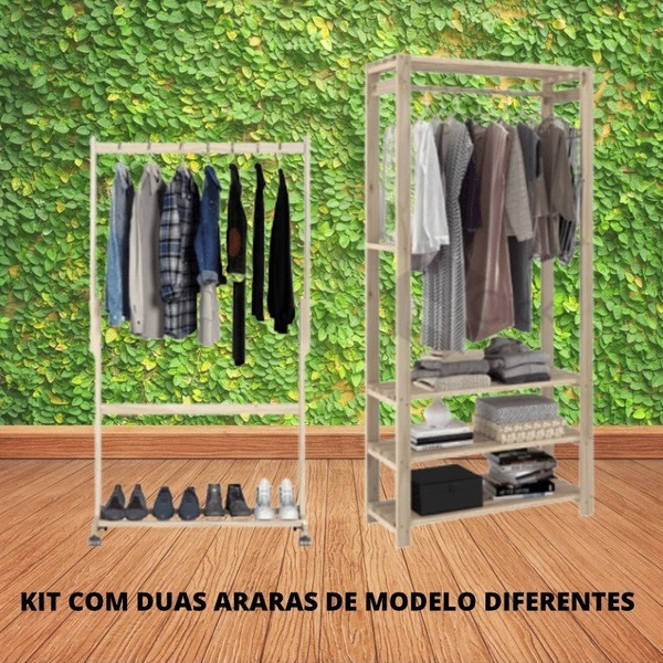 Kit Arara De Roupa  Para Quarto  Resistente