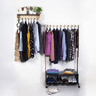 Kit Arara De Roupas Nicho Sapateira E Arara De Parede Preto