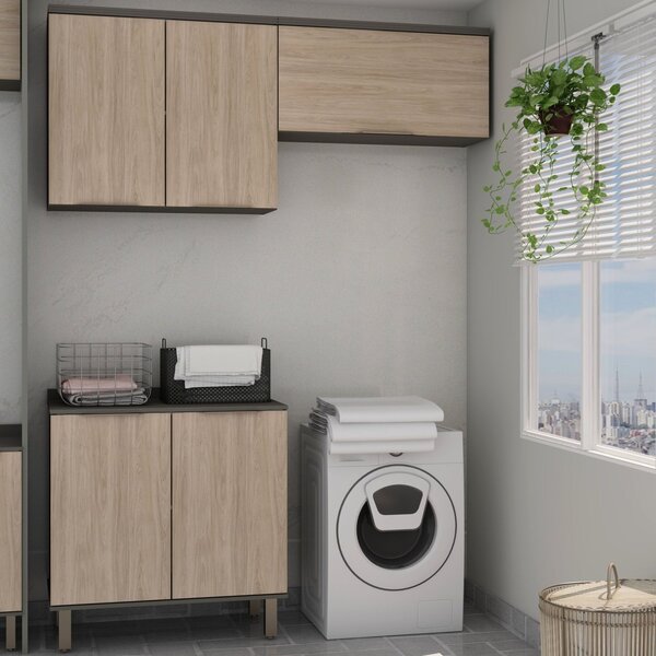 Kit Área De Serviço 100% Mdf 3 Peças Acquaflex Turin/itapuã