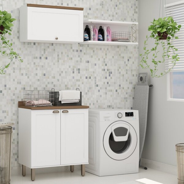 Kit Área De Serviço Acquaflex 100% Mdf Com Armário, Balcão E