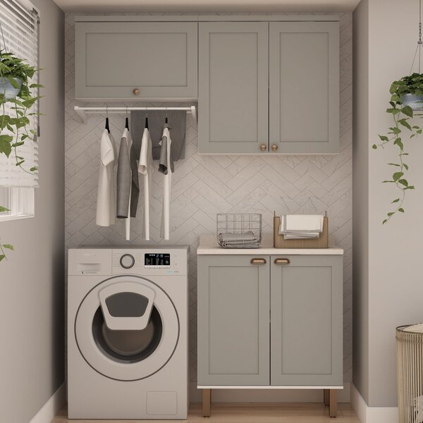 Kit Área De Serviço Com 3 Módulos Com Portas Provençais Para