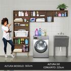Kit Área De Serviço Lavanderia 235cm Rustic/preto Gourmet Mad