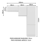 Kit Área De Serviço Madesa Acordes 100% Mdf Com 2 Armários E