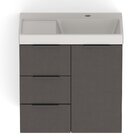 Kit Arenal Gabinete Gaveta E Porta 60x38 Almendra Com Cuba Al