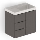 Kit Arenal Gabinete Gaveta E Porta 60x38 Almendra Com Cuba Al