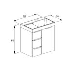 Kit Arenal Gabinete Gaveta E Porta 60x38 Plata Com Cuba Prata