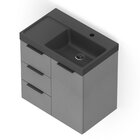 Kit Arenal Gabinete Gaveta E Porta 60x38 Plata Com Cuba Prata