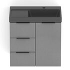 Kit Arenal Gabinete Gaveta E Porta 60x38 Plata Com Cuba Prata