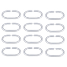 Kit Argolas para Cortina de Banheiro ABS Prata Sensea