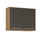 Kit Armário Aéreo 120cm Com Vidro E Armário Aéreo 80cm 2 Port