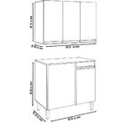 Kit Armario Aereo 3 Portas E Balcao Canto 90cm Plla