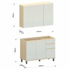 Kit Armário Aéreo 3 Portas E Balcão De Pia 120 Cm Aurora Cinz