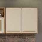 Kit Armário Aéreo 80cm 2 Portas E Paneleiro Com Nicho 2 Porta