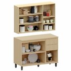 Kit Armário Aéreo Com Nicho E Balcão De Cozinha 120 Cm Aurora