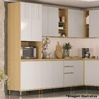 Kit Armário Aéreo Com Nicho E Balcão De Cozinha 120 Cm Aurora