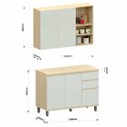 Kit Armário Aéreo Com Nicho E Balcão De Cozinha 120 Cm Aurora