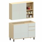 Kit Armário Aéreo Com Nicho E Balcão De Pia 120 Cm Aurora Cin