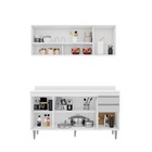 Kit Armário Aéreo E Balcão 150cm C/ Tampo Branco - Vallisa De