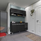 Kit Armário Aéreo E Balcão 150cm S/ Tampo Preto - Vallisa Dec