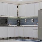 Kit Armário Aéreo E Balcão 2 Portas 60 Cm Atenas  Cinza Crist