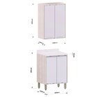 Kit Armário Aéreo E Balcão 2 Portas 60 Cm Atenas  Cinza Crist