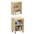 Kit Armário Aéreo E Balcão 2 Portas 60 Cm Aurora Cinza Crista