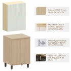 Kit Armário Aéreo E Balcão 2 Portas 60 Cm Aurora Cinza Crista