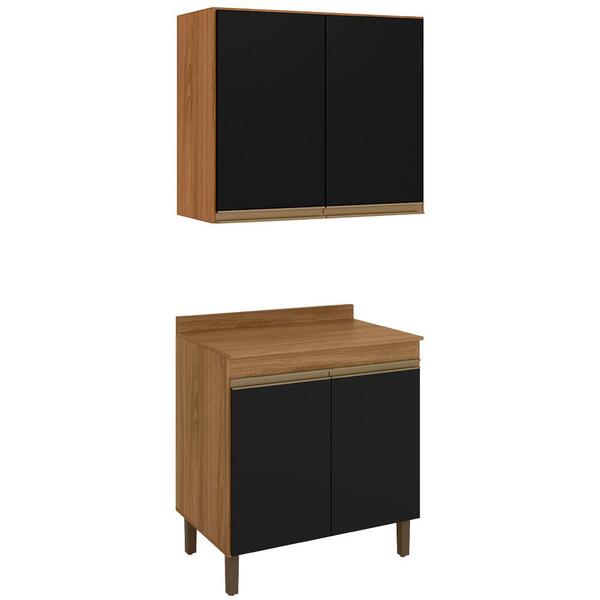 Kit Armario Aereo E Balcao 2 Portas 70cm Plla