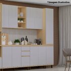 Kit Armário Aéreo E Balcão 2 Portas 80 Cm Aurora Cinza Crista