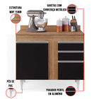 Kit Armário Aéreo E Balcão De Cozinha Lavanderia Aurora Com T