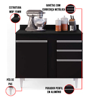 Kit Armário Aéreo E Balcão De Cozinha Lavanderia Aurora Com T