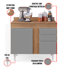 Kit Armário Aéreo E Balcão De Cozinha Lavanderia Aurora Com T