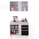 Kit Armário Aéreo E Balcão De Cozinha Lavanderia Aurora Com T