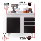 Kit Armário Aéreo E Balcão De Cozinha Lavanderia Aurora Com T