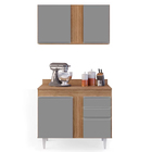 Kit Armário Aéreo E Balcão De Cozinha Lavanderia Aurora Com T