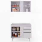 Kit Armário Aéreo E Balcão De Cozinha Lavanderia Aurora Sem T