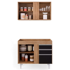 Kit Armário Aéreo E Balcão De Cozinha Lavanderia Aurora Sem T