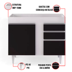 Kit Armário Aéreo E Balcão De Cozinha Lavanderia Aurora Sem T