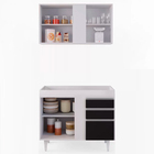 Kit Armário Aéreo E Balcão De Cozinha Lavanderia Aurora Sem T