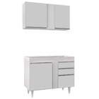 Kit Armário Aéreo E Balcão De Cozinha Lavanderia Aurora Sem T