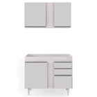 Kit Armário Aéreo E Balcão De Cozinha Lavanderia Aurora Sem T