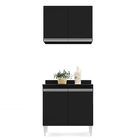 Kit Armário Aéreo E Balcão De Cozinha Lavanderia Com Tampo 02