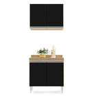 Kit Armário Aéreo E Balcão De Cozinha Lavanderia Com Tampo 02