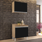 Kit Armário Aéreo E Balcão De Cozinha Lavanderia Com Tampo 02