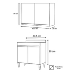 Kit Armário Aéreo E Balcão De Cozinha Lavanderia Com Tampo 02