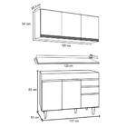 Kit Armário Aéreo E Balcão De Cozinha Lavanderia Dora Com Tam
